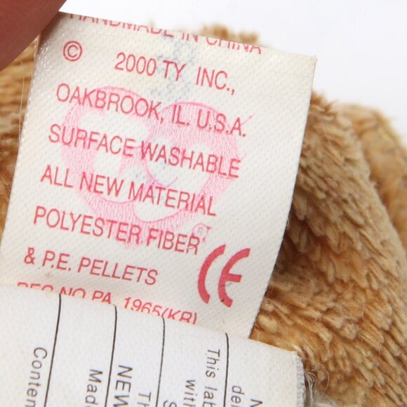 Vintage PELLET 2000 TY Beanie Baby Hamster Rodent Beige White Collectable Stuffy - Picture 8 of 10